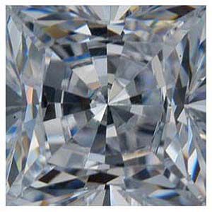 Square Lab Created White Cubic Zirconia