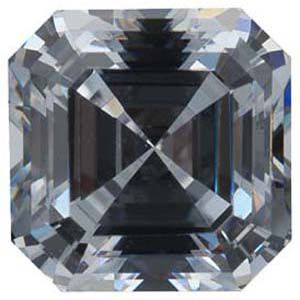 Asscher Lab Created White Cubic Zirconia