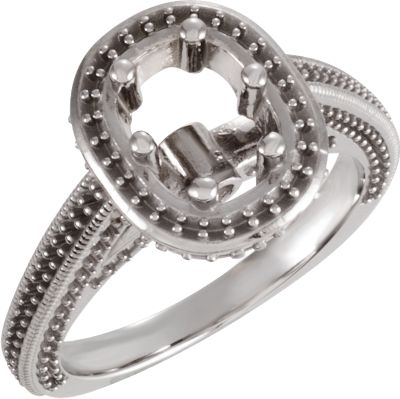 Cushion-Shaped Engagement Ring Mounting