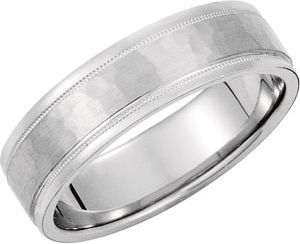 6mm Milgrain Band with Hammer Finish