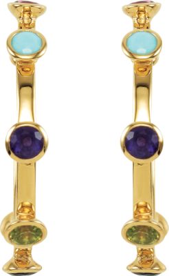 Missoma&reg; Multi Gemstone Hoop Earrings