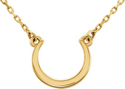 14kt Yellow Crescent 18" Necklace
