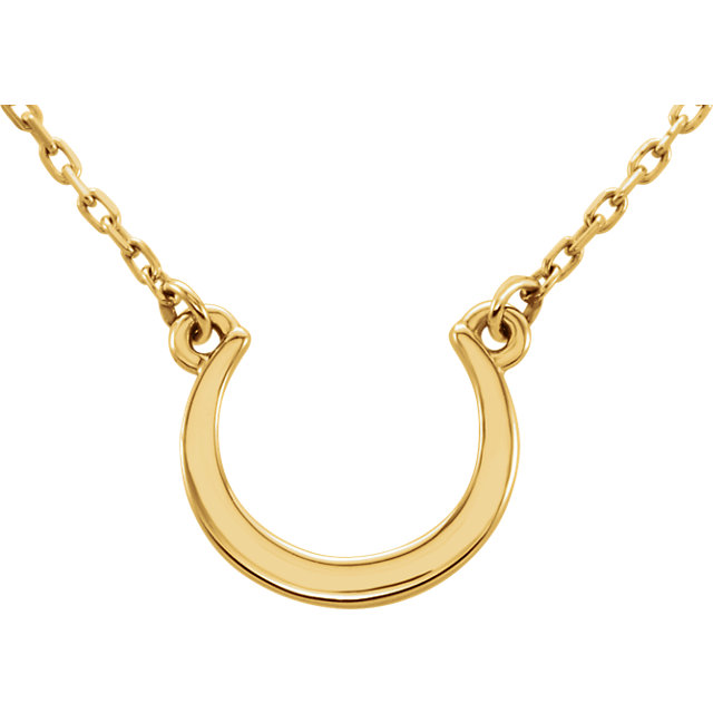 14kt Yellow Crescent 18" Necklace