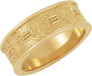 7.5mm Fleur-de-lis Inspired Design Band
