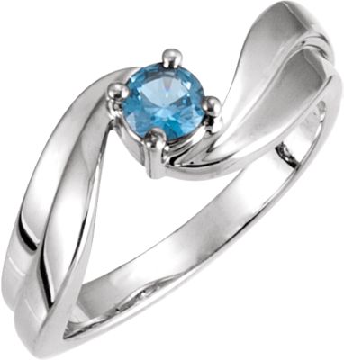 Bypass Swirl Solitaire Ring Mounting for Round Gemstone