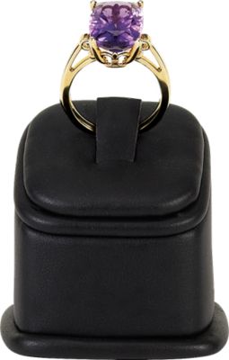 Black Leatherette Small Ring Clip Pedestal Display