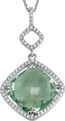 Halo-Style Antique Square Shaped Dangle Pendant or Necklace