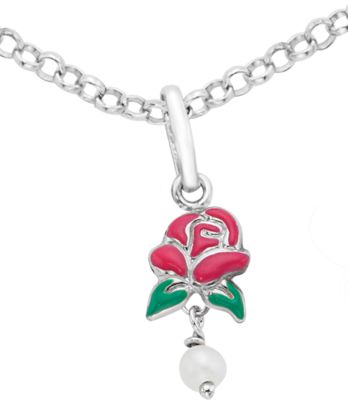 Disney&reg; Belle Rose & Pearl Necklace