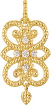 Granulated Dangle Pendant for Round Stone