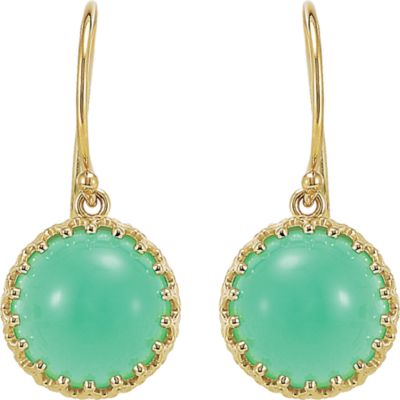 Crown Design Cabochon Dangle Earrings