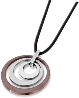 Amalfi&trade; Stainless Steel Circle Pendant on 17