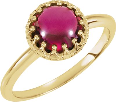 Crown Design Cabochon Ring