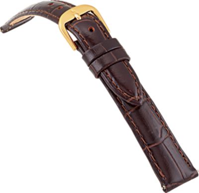 14mm Ladies Regular Alligator Grain Padded Brown Watch Strap