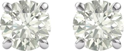 14kt White 8mm Round Forever Classic™ Moissanite Earrings