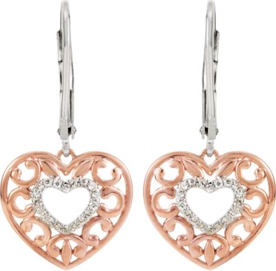1/10 ct tw Diamond Lever Back Earrings