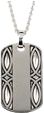 Reversible Dog Tag Pendant with Black Enamel on 24