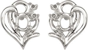 Earring Mounting for Oval Center