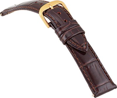 18mm Ladies Regular Alligator Grain Padded Brown Watch Strap