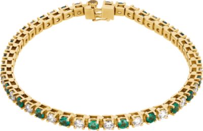 Genuine Emerald & Diamond Bracelet