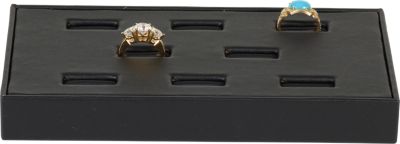 Black Leatherette 8-Slot Ring Tray Display
