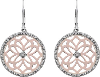 1/10 ct tw Diamond Lever Back Earrings