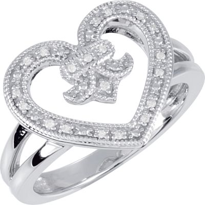 .07 ct tw Diamond Heart Design Ring