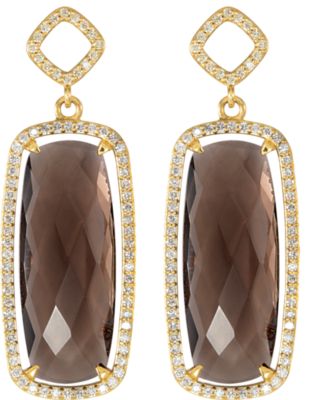 Halo-Style Antique Cushion Shaped Dangle Earrings