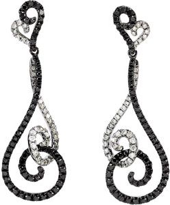 1 1/2 ct tw Black & White Diamond Earrings