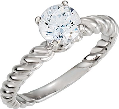 Semi-Mount Rope Design Solitaire Engagement