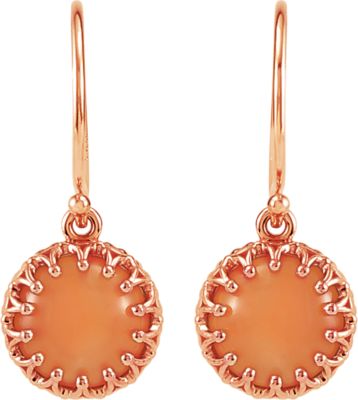 Crown Design Cabochon Dangle Earrings