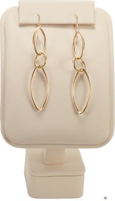 Large Beige Leatherette Earring Flap Stand