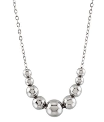 Stainless Steel Graduated Bead Necklace