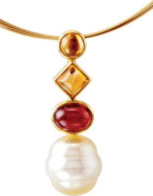 South Sea Cultured Circlé Pearl & Multicolor Gemstone Necklace