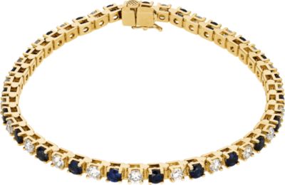 Genuine Blue Sapphire & Diamond Bracelet