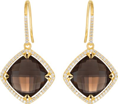 Halo-Style Antique Square Shaped Dangle Earrings