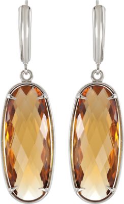 Genuine Quartz Lever Back Earrings 