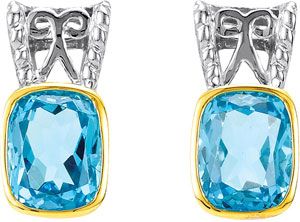 Genuine Swiss Blue Topaz Earrings