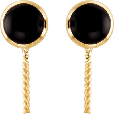 Genuine Onyx Semi-mount Earrings