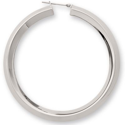 Amalfi&trade; Stainless Steel Knife Edge Hoop Earrings