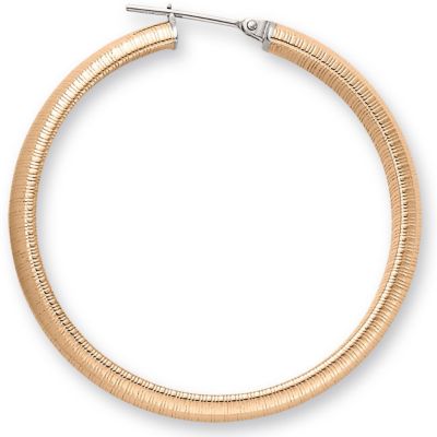 Amalfi&trade; Stainless Steel Half Round Textured Hoop Earrings