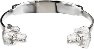 Sterling Silver / Rhodium Plated Heart U Back&trade; Beagle Bangle Bracelet