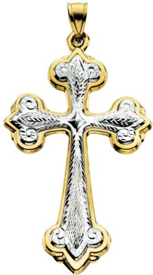 Two Tone Hollow Cross Pendant