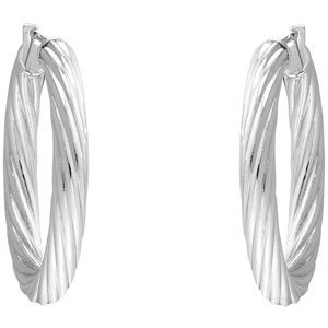 Amalfi&trade; Immersion Plated Stainless Steel Twisted Hoop Earrings
