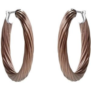 Amalfi&trade; Immersion Plated Stainless Steel Twisted Hoop Earrings