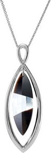 Genuine Onyx & Clear Quartz Pendant