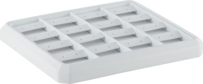 16 Pair Flap Earring Stackable Tray, White with White Pads