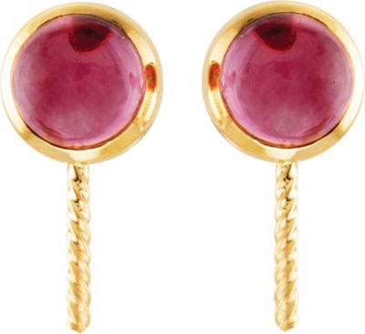 Genuine Pink Tourmaline Semi-mount Earrings