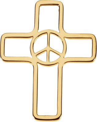 Peace Sign Cross Pendant