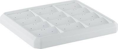 12 Pair Stud Earring / Charm / Pendant Stackable Tray, White with White Pads