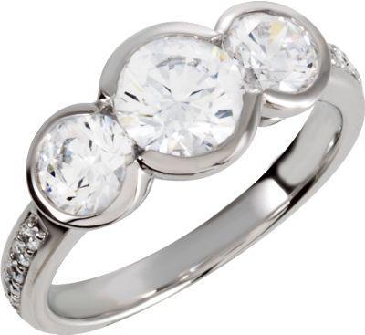 Three Stone Engagement Ring or Band Mounting